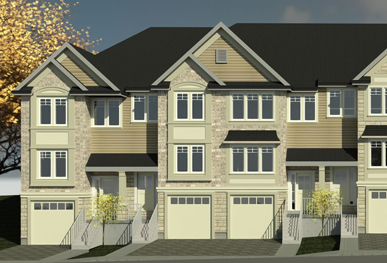 3 Storey Townhouses in Cambridge, ON by Lima Architects